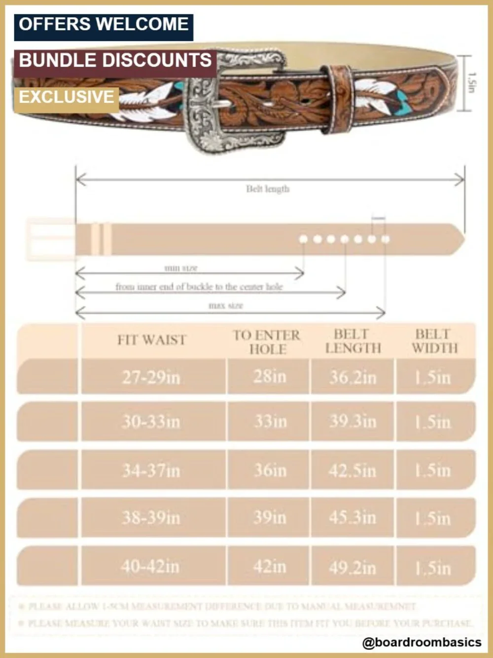 Vintage Cowgirl Belt with Removable Buckle, PU Leather, Western Rodeo